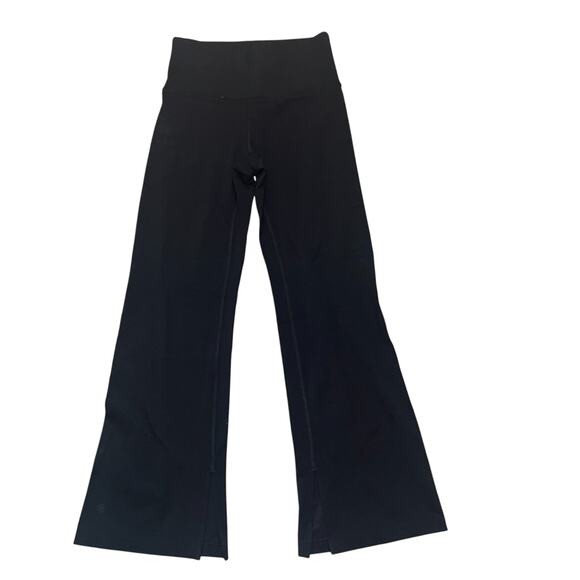 Athleta  Barre Kickflare In Powervita Slit Cropped Flared Yoga Pants Black XS - Picture 3 of 7